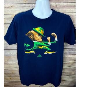 Adidas Notre Dame T-Shirt Men’s Size Large Navy Blue College Football Graphic